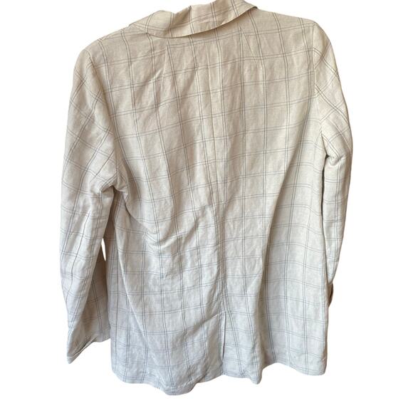 Madewell Dorset Blazer Womens Jacket Windowpane Plaid Linen Size Small - Picture 2 of 9